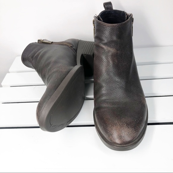KENNETH COLE brown LEVON ankle booties boots Double zippers SIZE 6.5 M - Picture 5 of 10